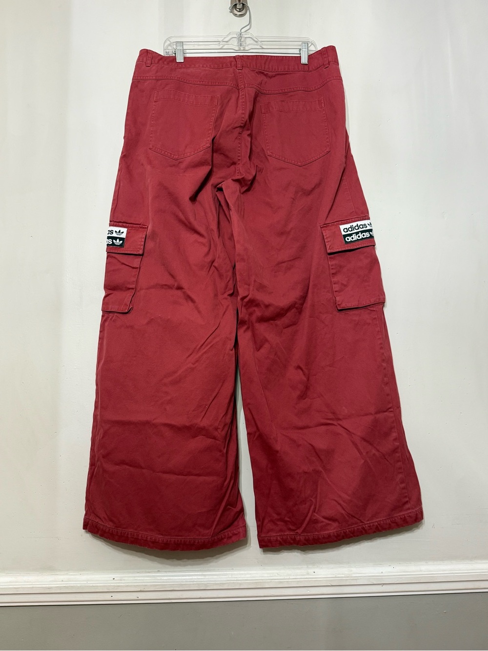 adidas Originals RYV Cargo Wide Leg Pants Oversized Red Utility Gorp Women’s XL - Picture 5 of 13